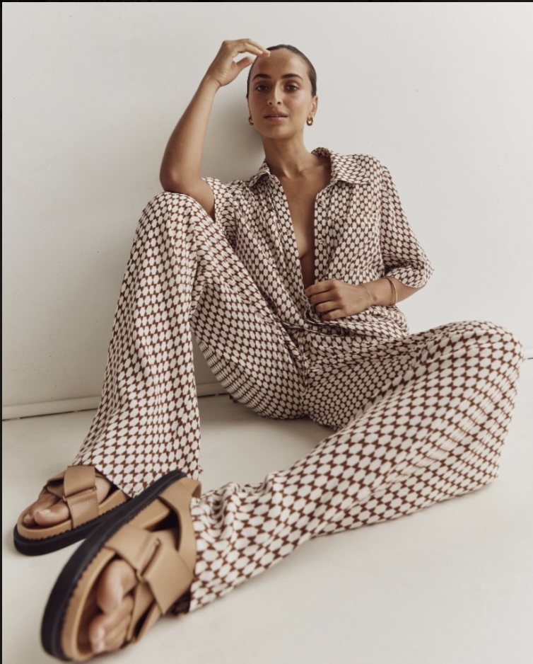 Rental Dissh Mae Choc Geo Pant And Shirt Set