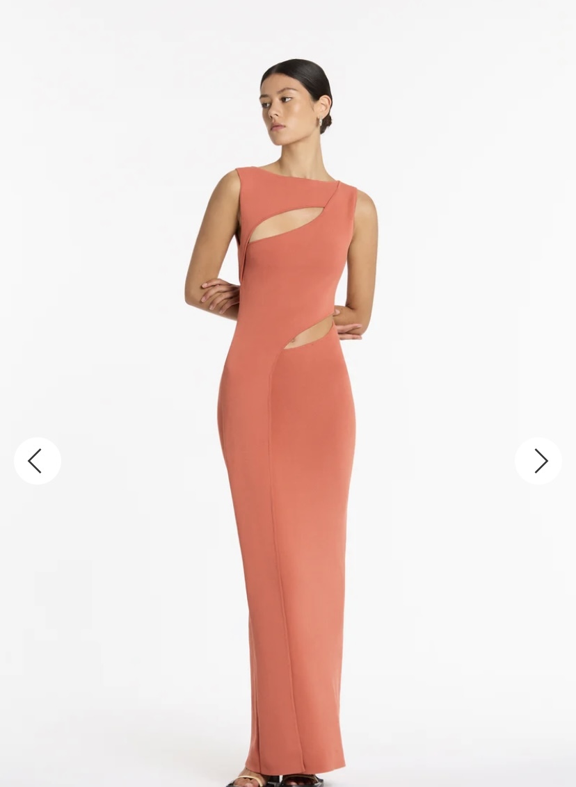 Rental Sir The Label Sir Nadja Cut Out Maxi Dress Coral Size 2/Au 10
