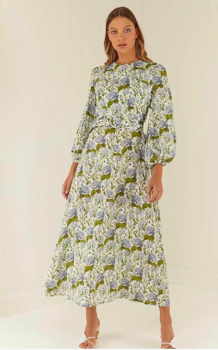 Designer rental Palm Noosa Melrose Blue Blooms Dress