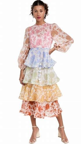 Affordable Zimmermann Postcard Flounce Midi Dress