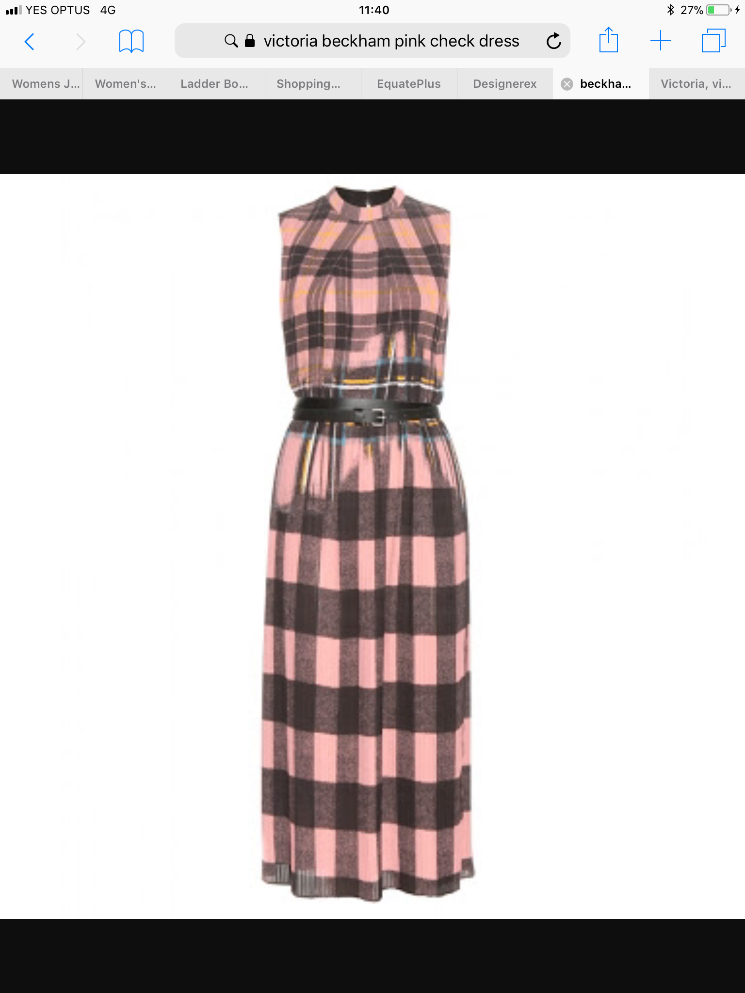 Hire a Victoria, Victoria Beckham Pink Check Crepe Dress