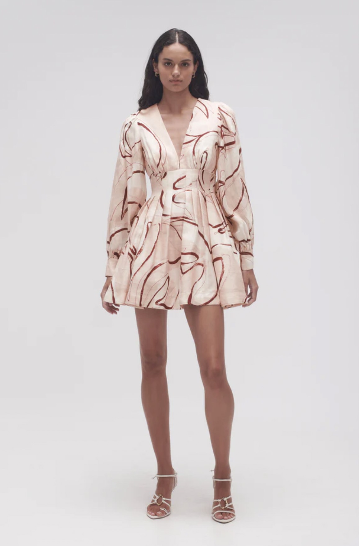 Loan a Aje Amelia Plunge Mini Dress Whimsical Dove