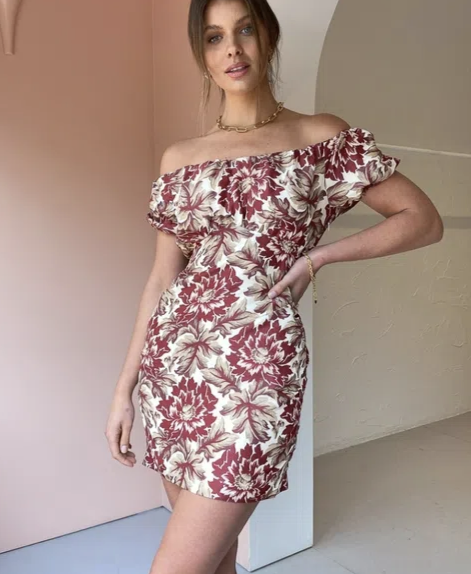 Cheap designer Sir The Label Valetta Off Shoulder Mini Dress Floral