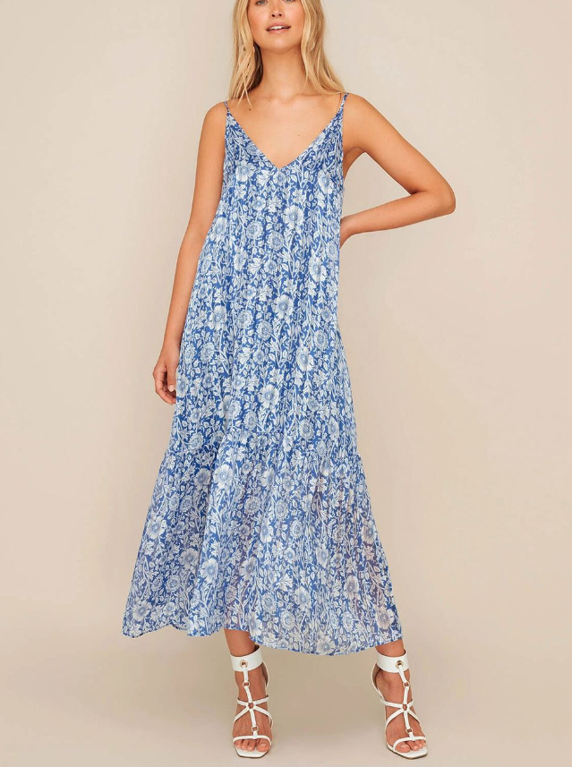 Affordable Sheike Wedgewood Dress Floral Blue Size 6