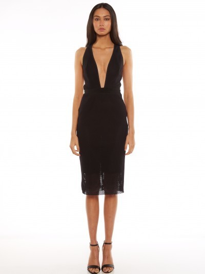 Affordable Bec & Bridge Noir Deep V Bodycon Dress