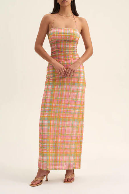 Hire a Ownley Liza Straight Midi Skirt & Top Candy Check