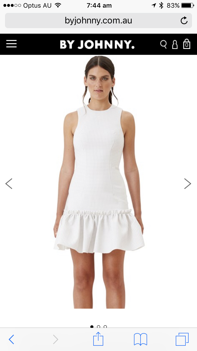 Hire a By Johnny Neutral Grid Gather Mini Dress