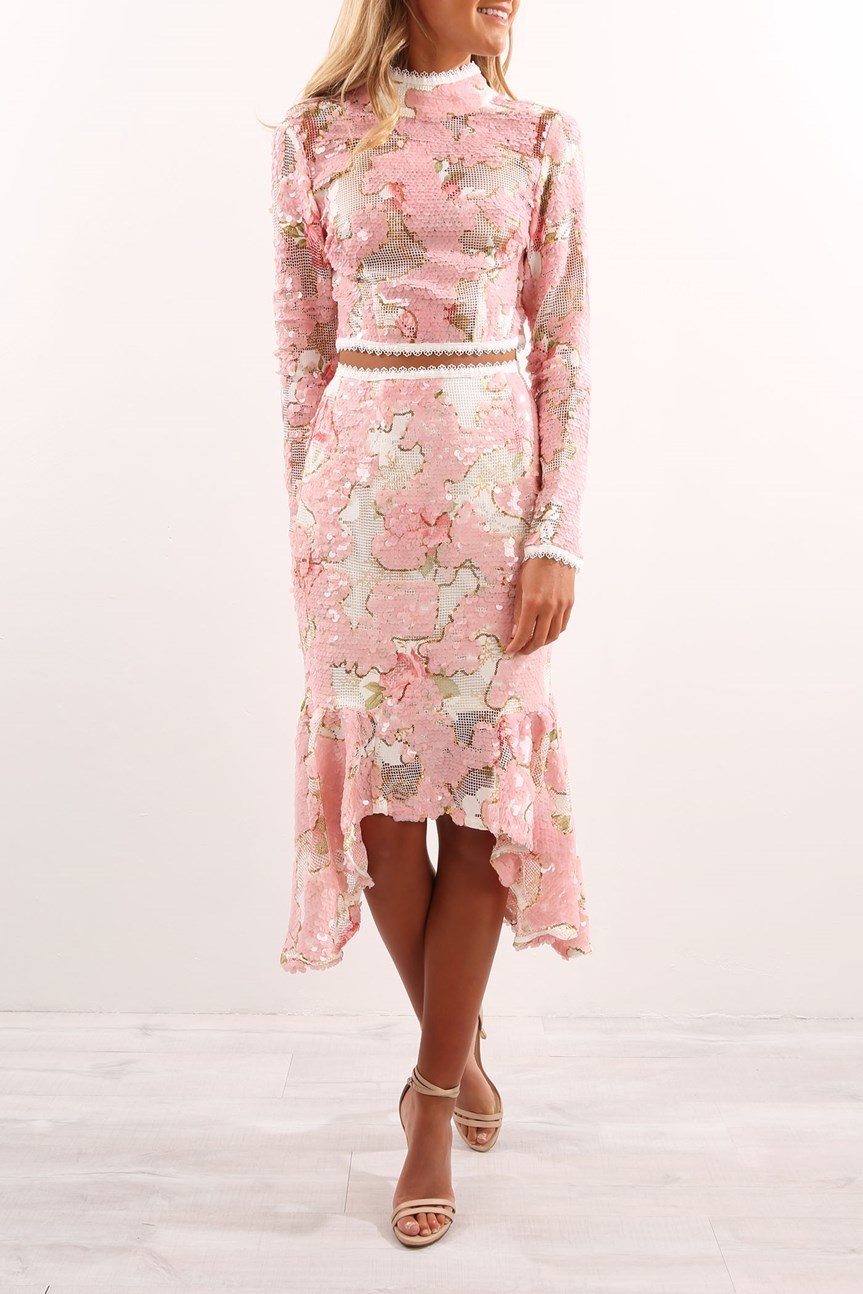 Formal rental Asilio Lucky Be A Lady Skirt And Open Air Crop Set