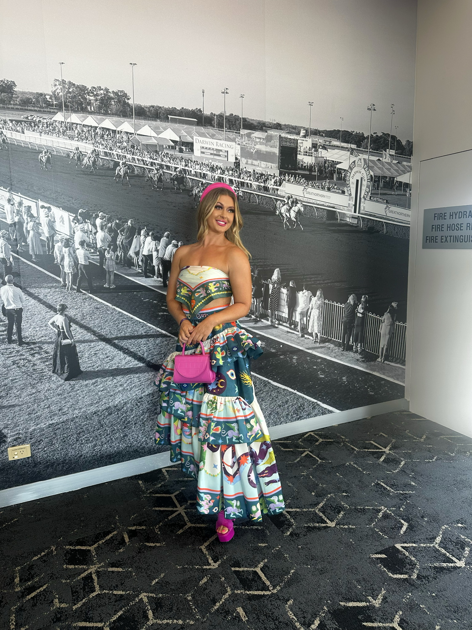 Rent a Alemais Guardian Tiered Ruffle Skirt & Lou Snake Scarf Top