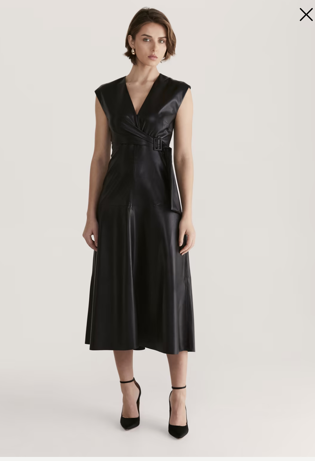 Designer rental Saba Mimi Vegan Leather Wrap Dress