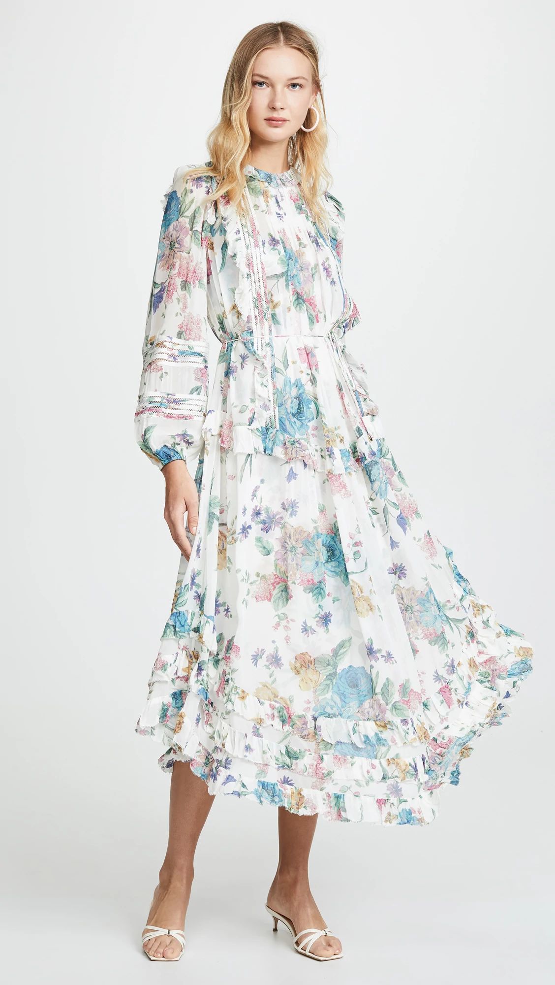 Borrow a Zimmermann Ninety Six Linear Silk Chiffon Maxi Dress