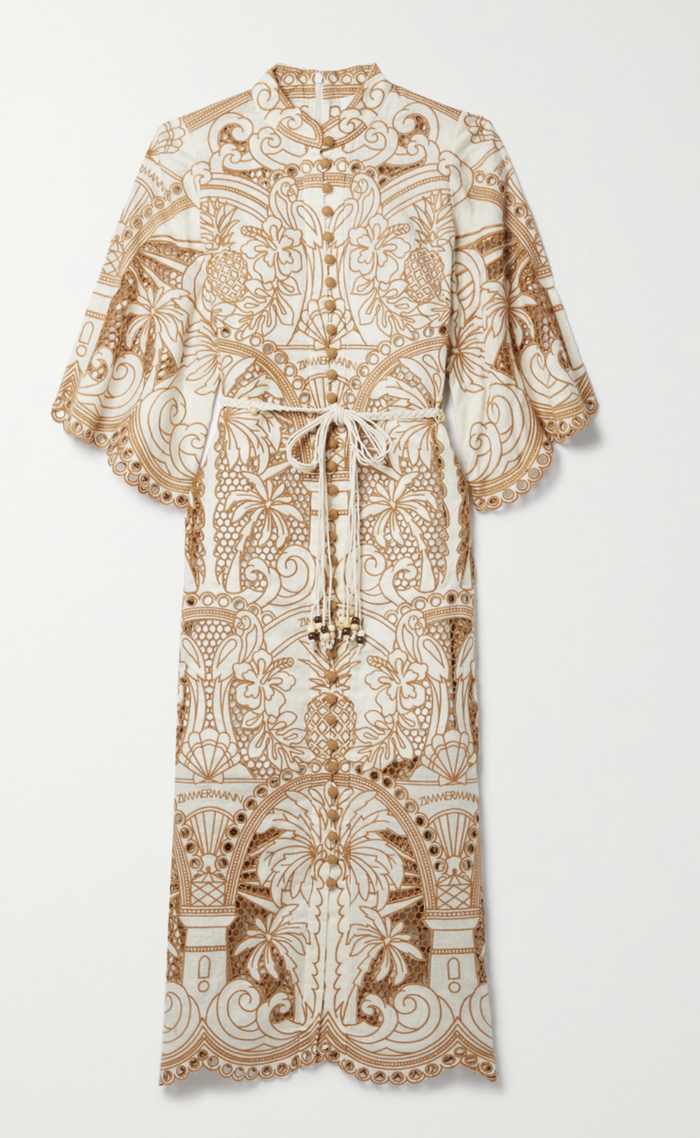 Affordable Zimmermann Ginger Embroidered Broderie Anglaise Linen Shirt Dress