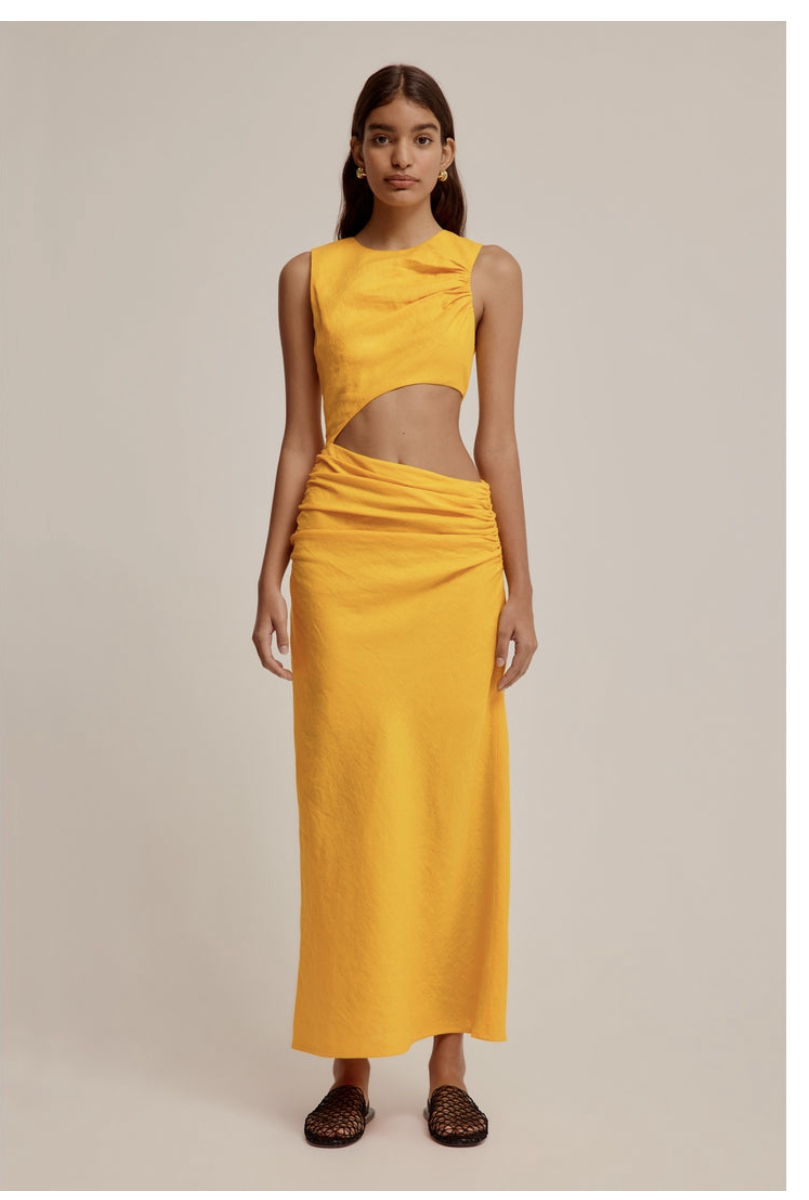 Affordable Venroy Linen Cut Out Dress