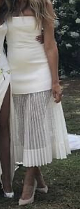 For rent a Dion Lee White Strapless Pleated Mesh Midi Length Dress Size 10