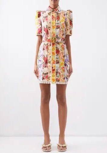 Hire a Zimmermann Wonderland Flora Print Linen Dress (4)