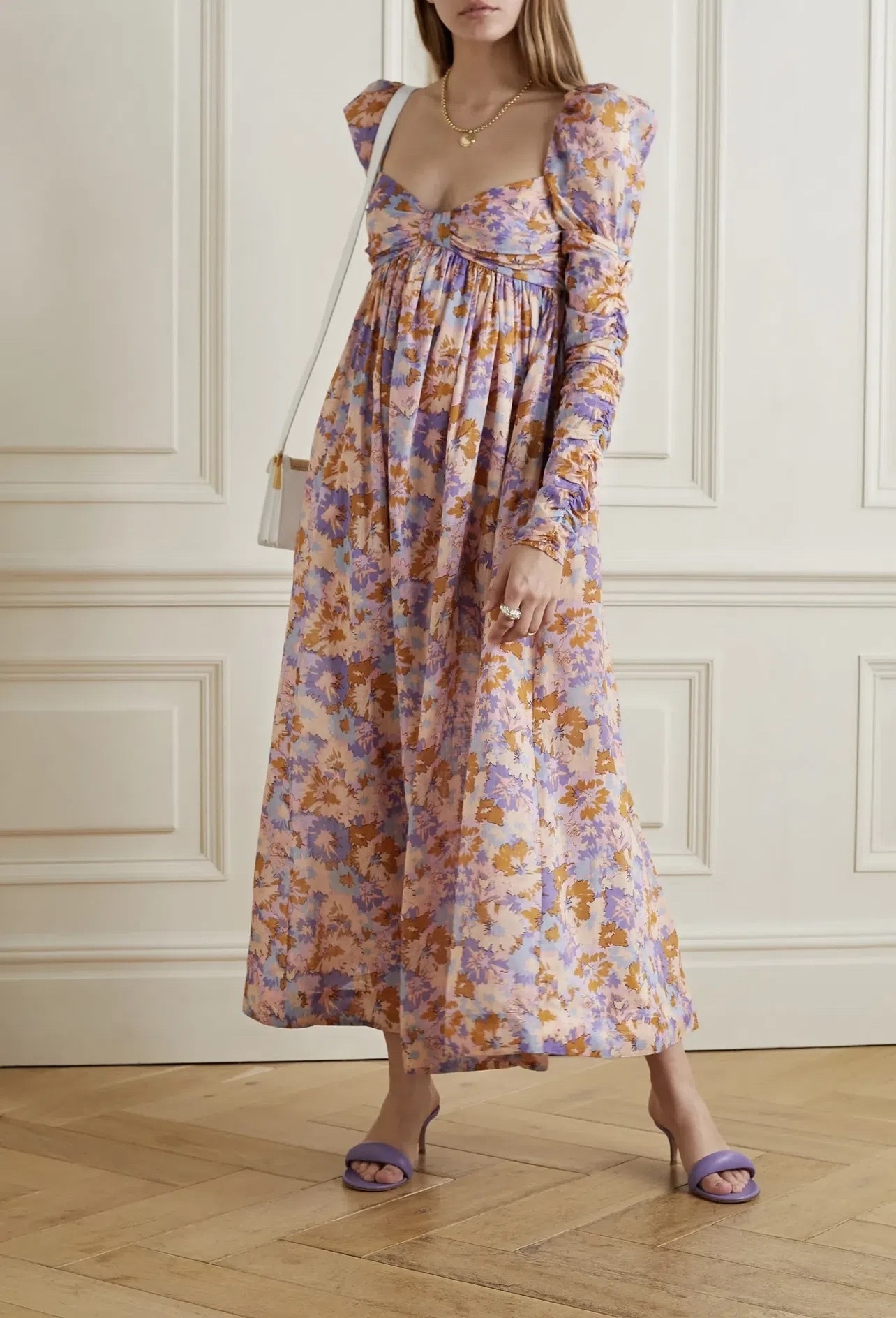 Borrow a Zimmermann Violet Twist Front Midi Dress Floral