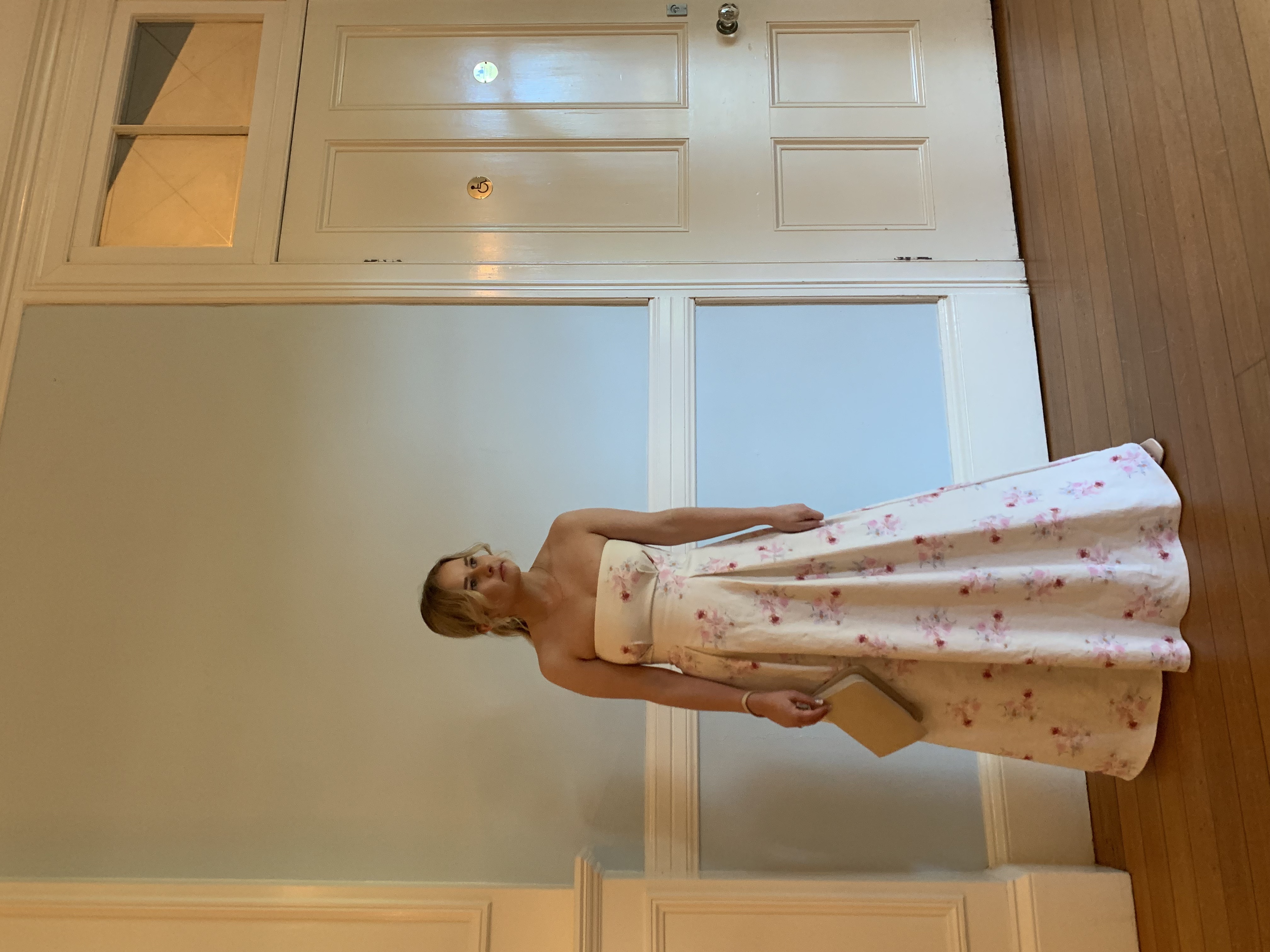 Hire a Isabelle Cull Strapless Cream Floral Dress