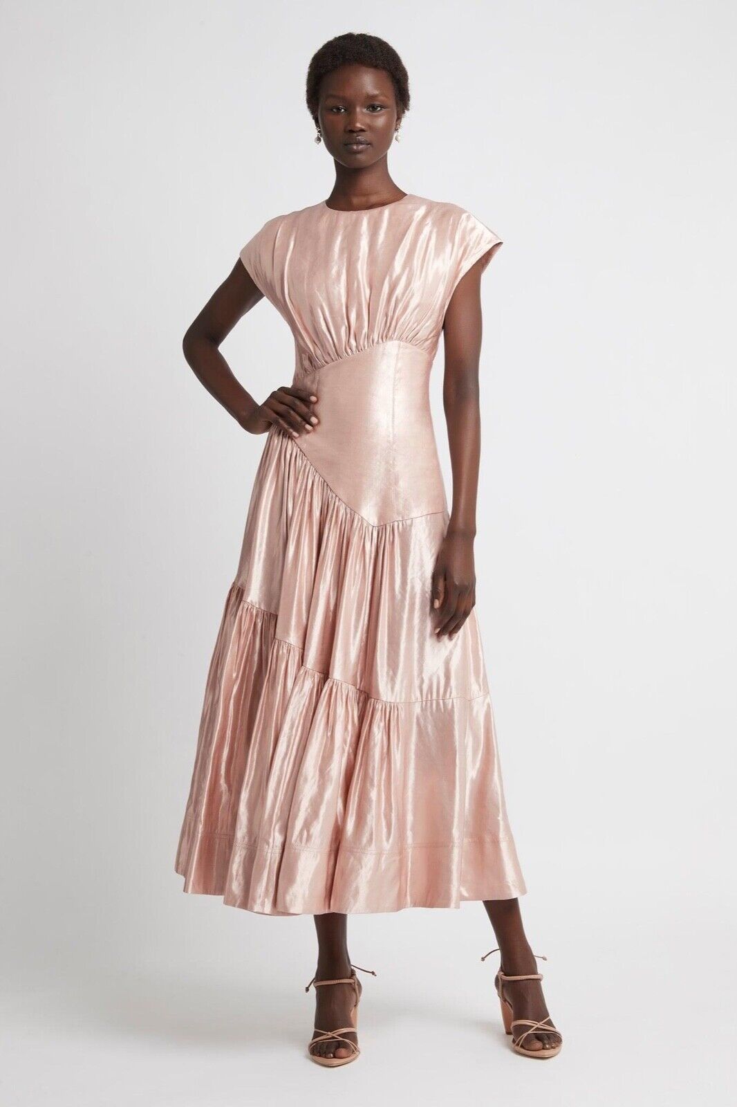 Designer rental Aje Aje Serendipity Reflection Midi Dress Blush