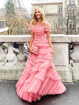 Rent a Needle And Thread Wild Rose Ruffle Gown In Pink