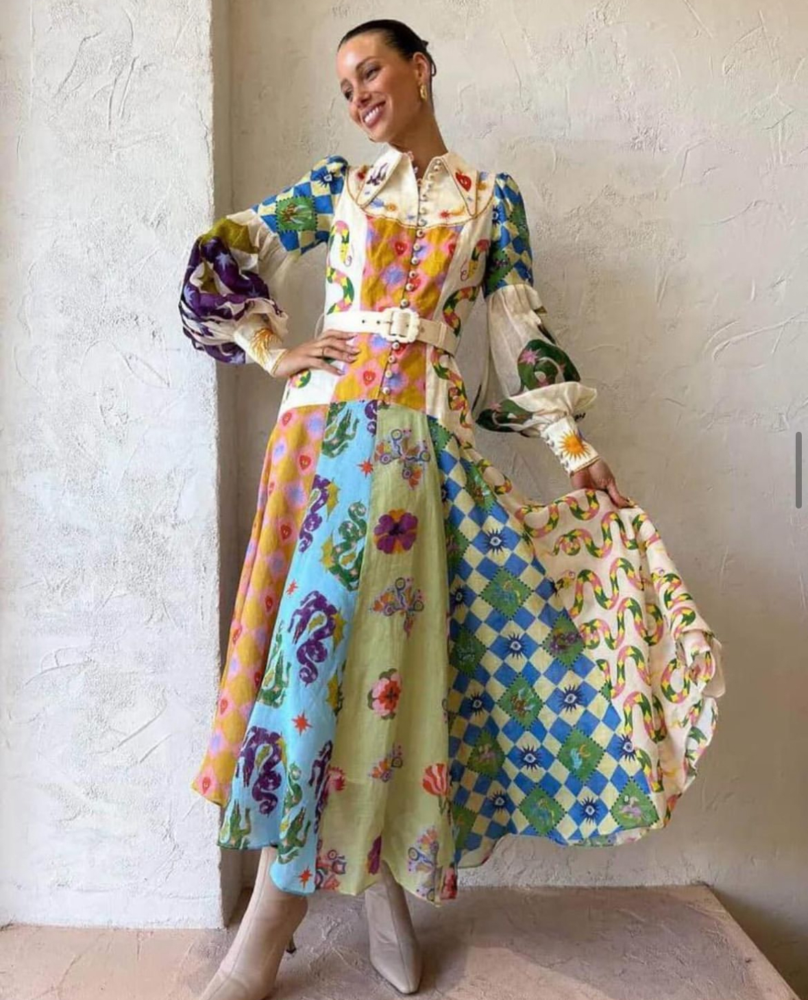 Loan a Alemais Lou Balloon Sleeve Shirtdress