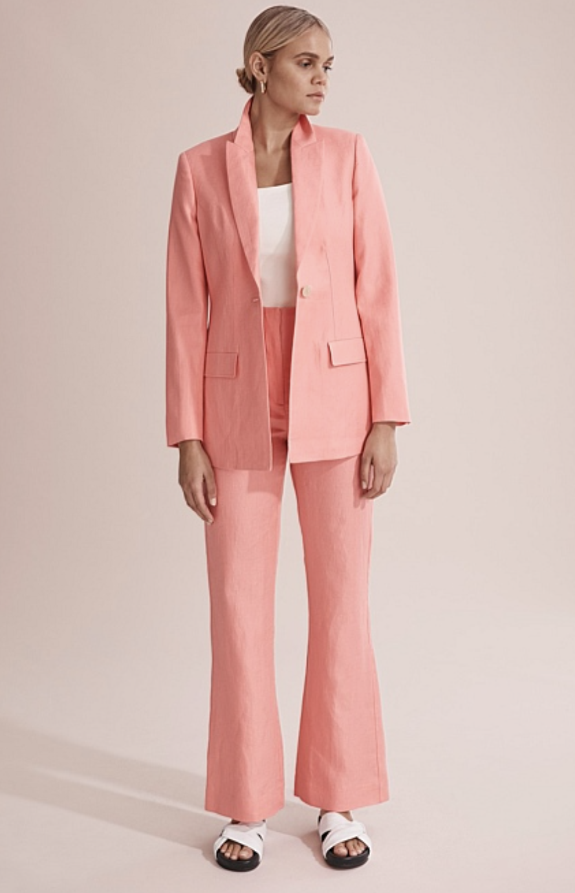 Designer rental Country Road Coral Darted Linen Jacket And Pants