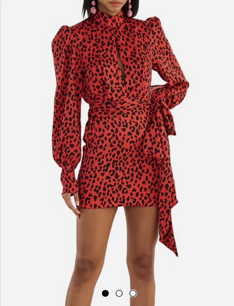 Hire a By Johnny Ruby Leopard Cuffed Mini Dress
