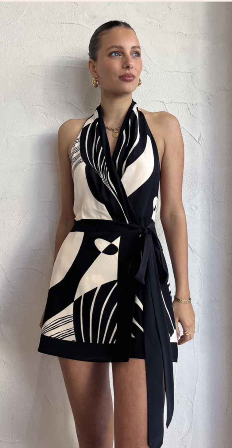 Loan a Sir The Label Realisme Wrap Mini Dress