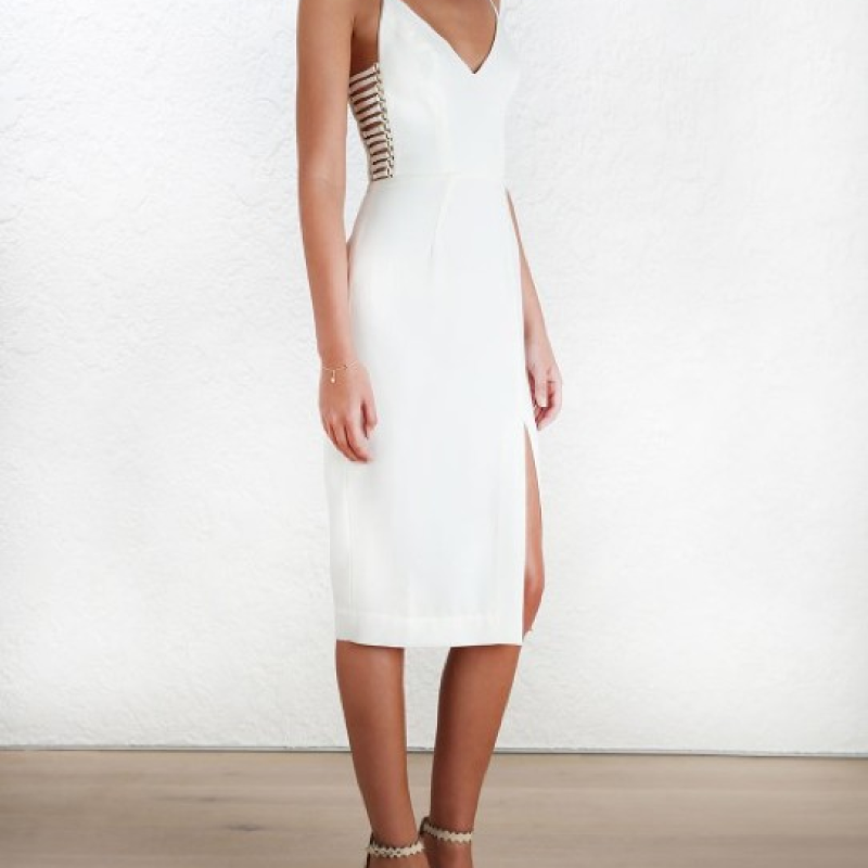 Rental Zimmermann Crepe Harness Midi Dress