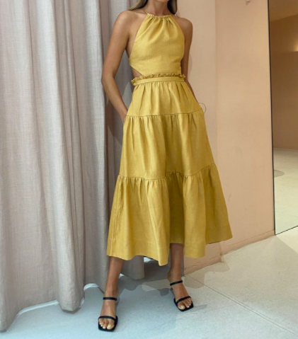 For rent a Shona Joy Aria Backless Midi Dress In Ginger
