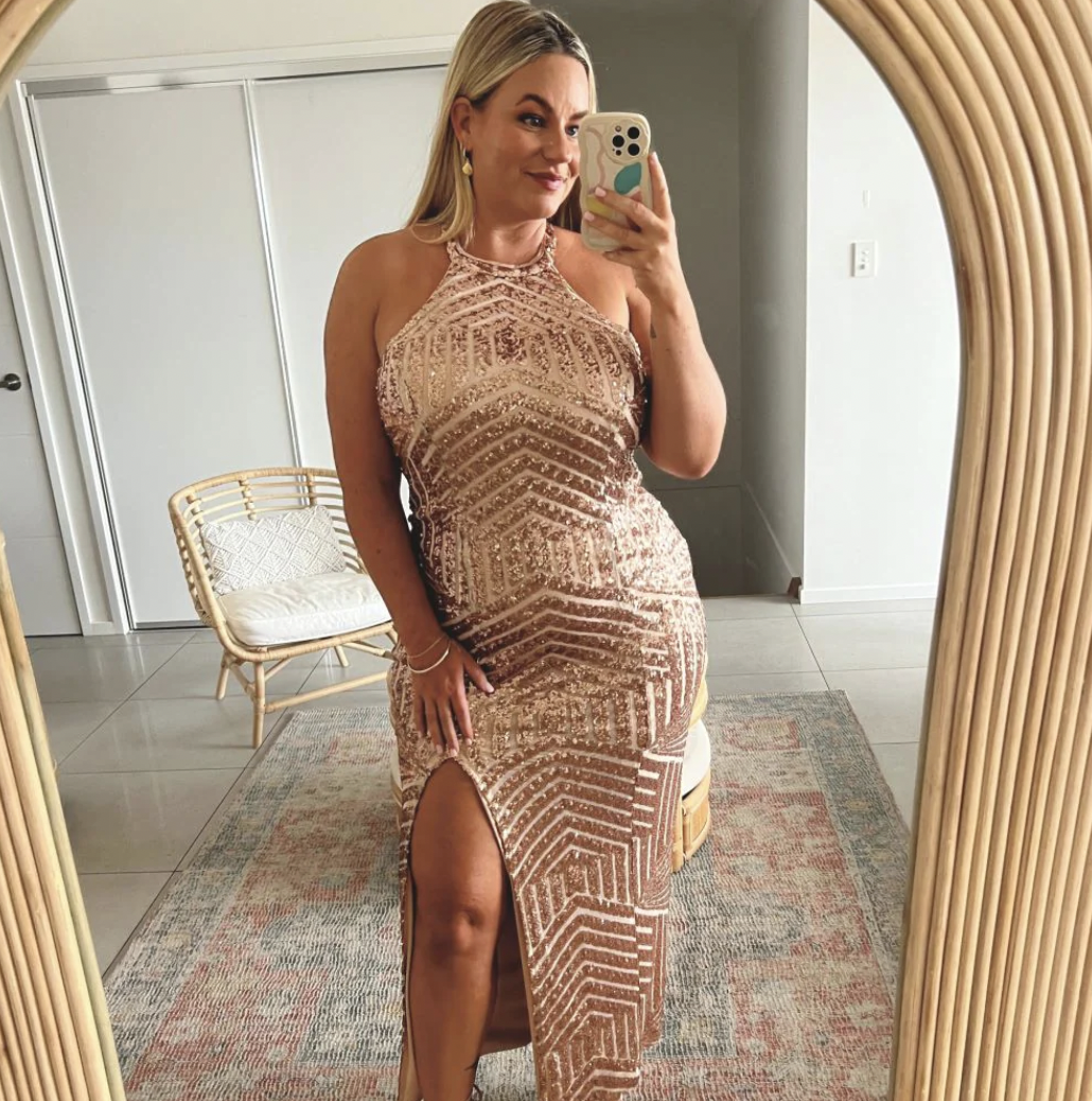 Designer rental L'amour Diana Halter Gown