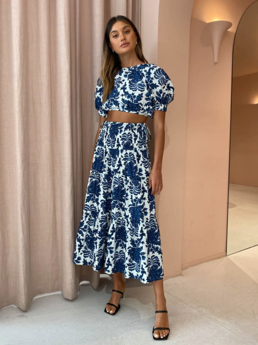 For rent a Shona Joy Diana Set In Indigo/Ivory