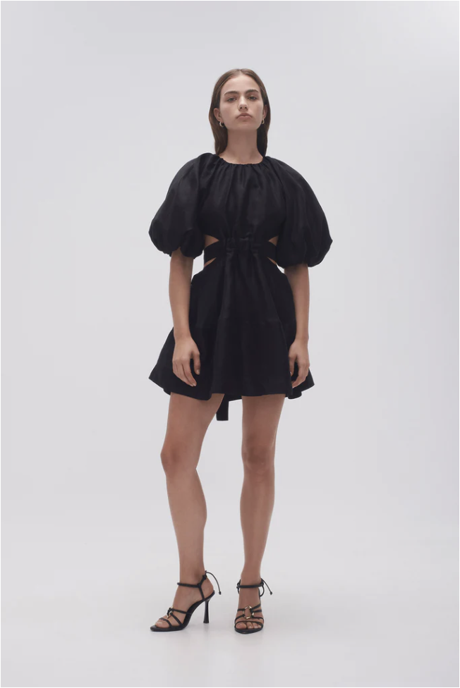 Borrow a Aje Black Mimosa Cut Out Mini Dress