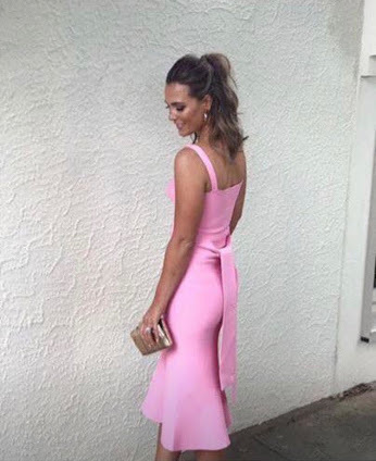 Borrow a Scanlan Theodore Crepe Knit Bralette Dress