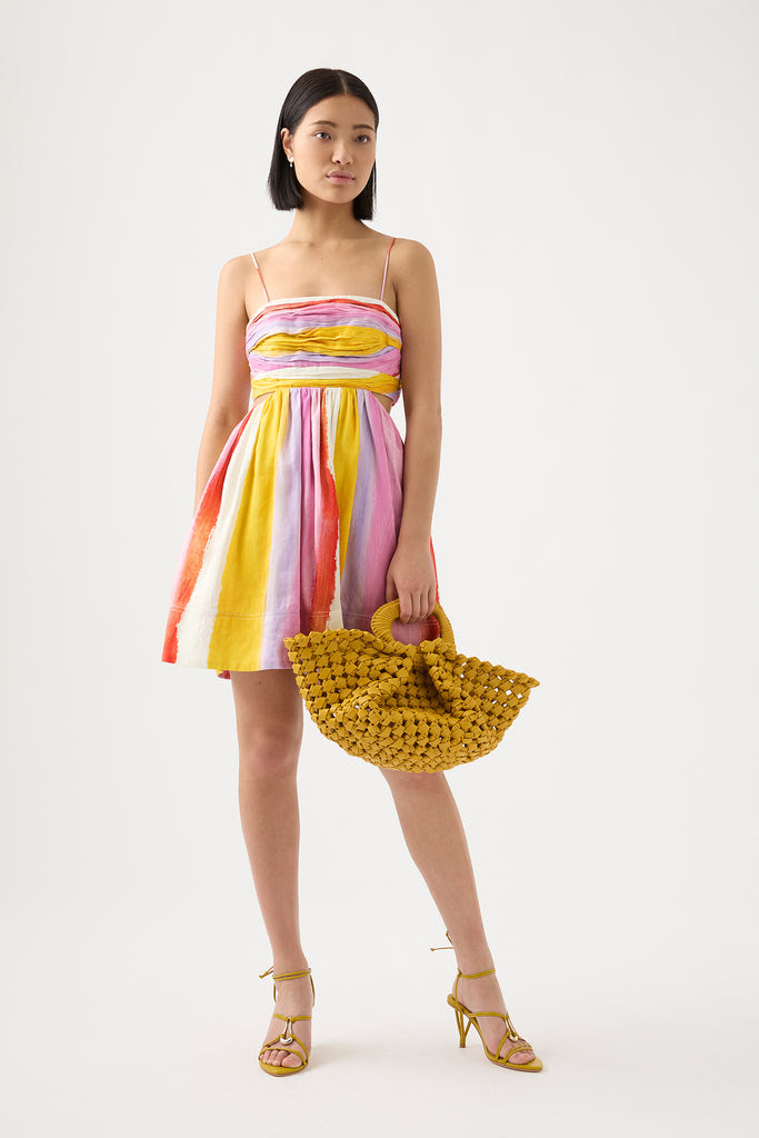 Designer rental Aje Liza Ruched Baby Doll Dress