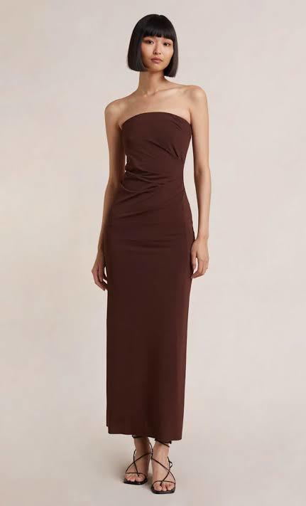 Affordable Bec And Bridge Bec & Bridge Myla Strapless Midi Dress In Chocolate Size 8