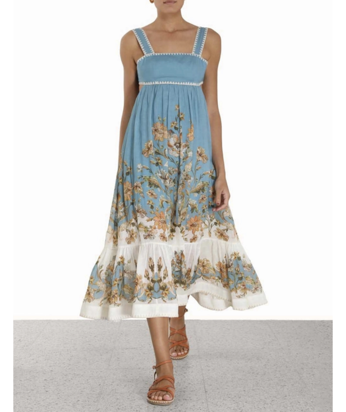 Cheap designer Zimmermann Chintz Floral Print Ramie Voile Dress