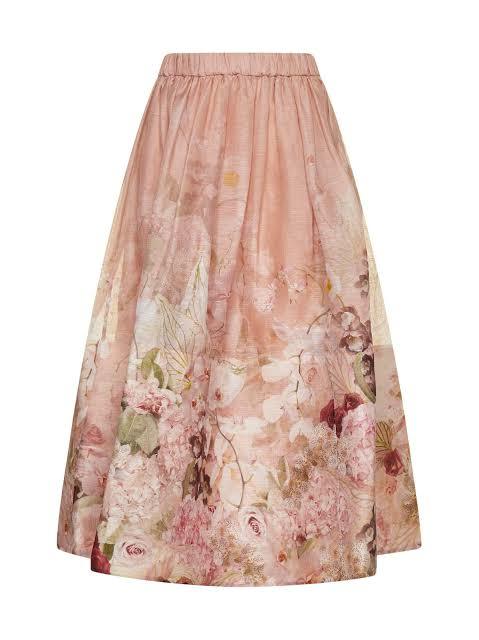 For rent a Zimmermann Dancer Floral Midi Skirt
