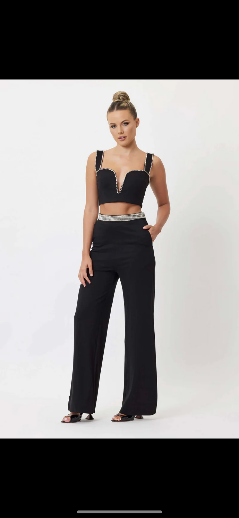 For rent a Bianca And Bridgett Hazel Crop Top And Riley Pant Set
