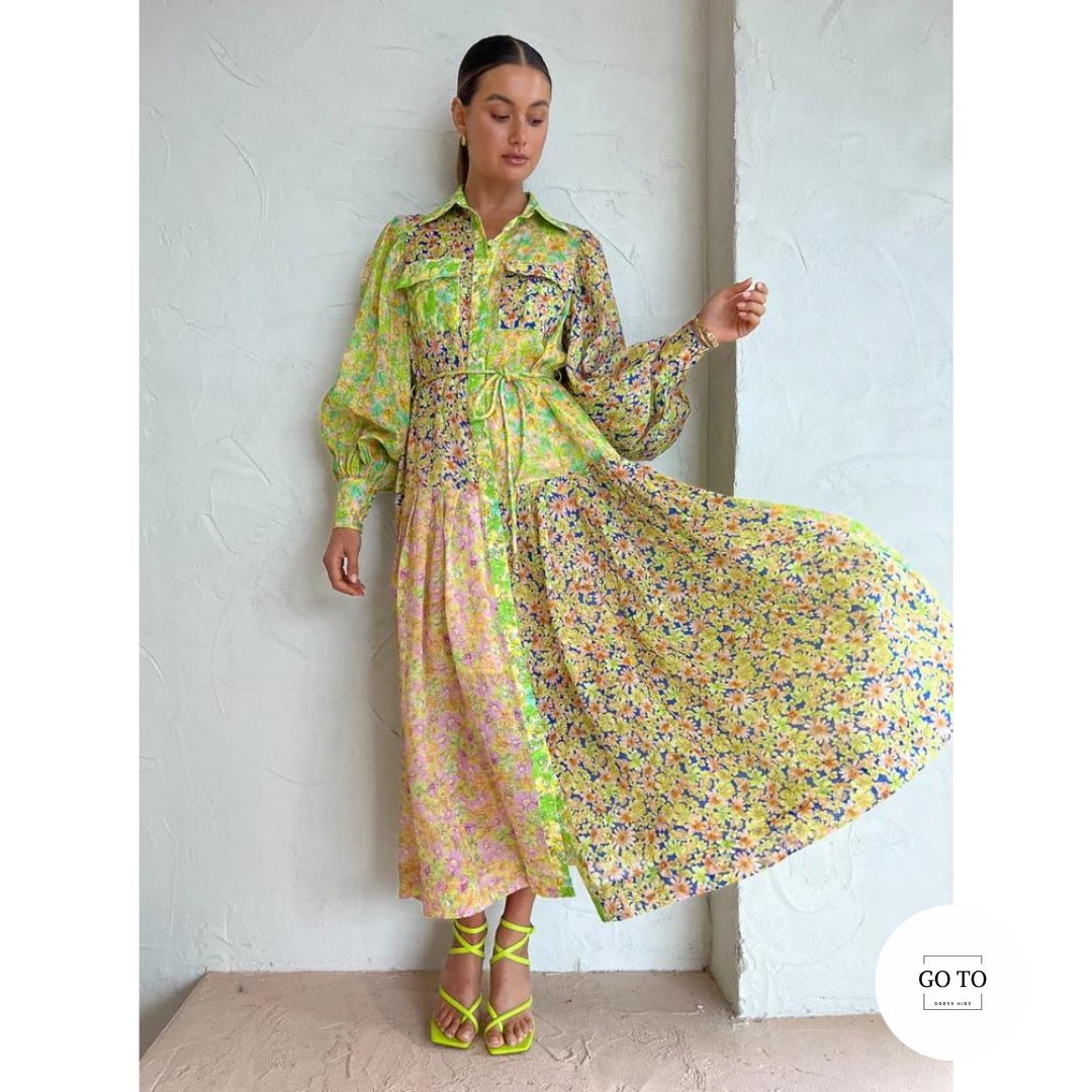 Cheap designer Alemais Daisy Patchwork Shirt Dress