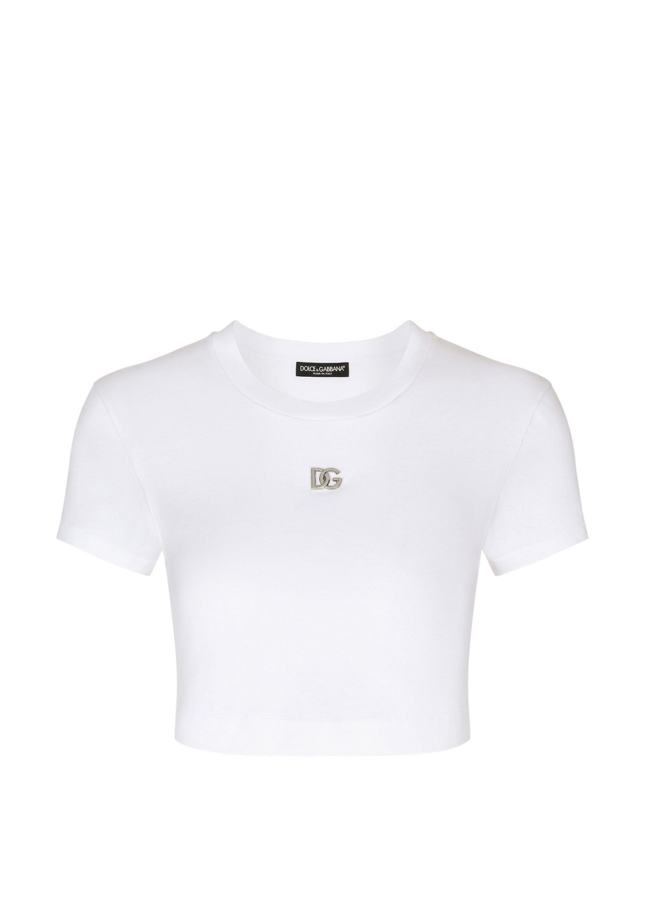 Loan a Dolce & Gabbana Dolce & Gabbana Logo Embroidered Crop T Shirt