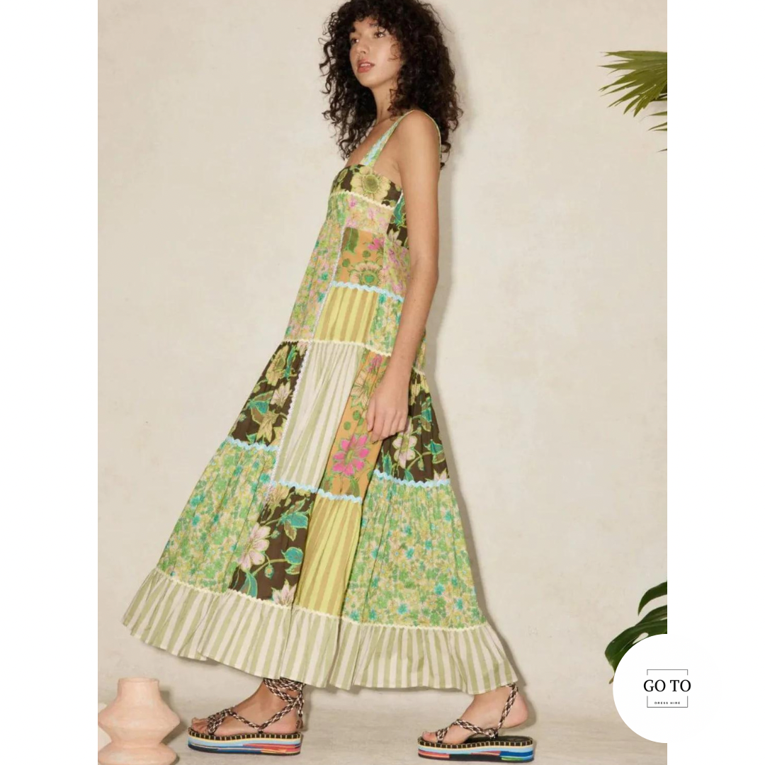 Borrow a Alemais Winnie Spliced Midi Dress