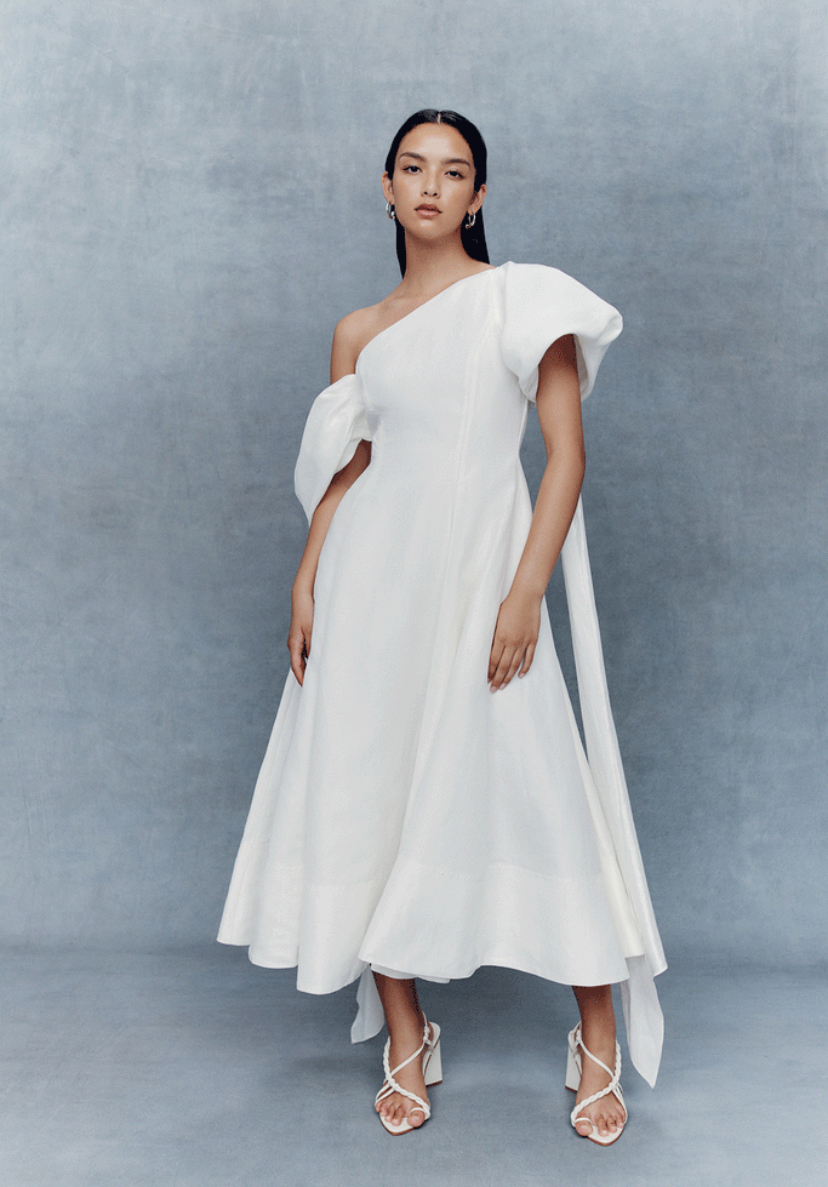 Designer rental Aje Arista Tulip Sleeve Midi Dress