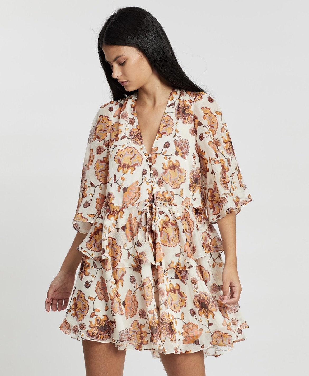 Rental Shona Joy Baez Circle Sleeve Drawstring Mini Dress