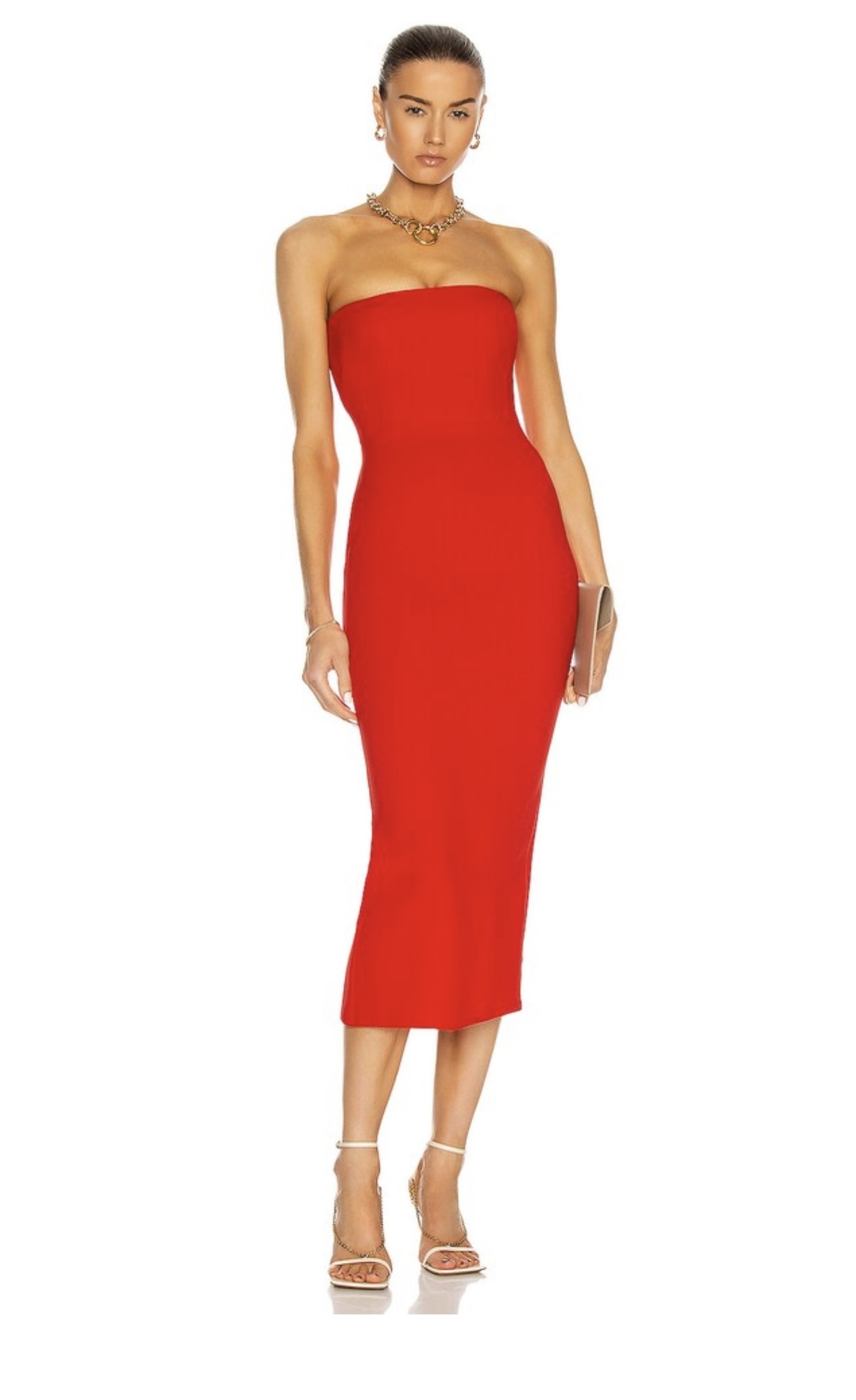For rent a Alex Perry Callan Strapless Crepe Midi Dress