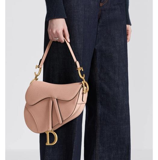 Rental DIOR Blush Grained Calfskin Saddle Bag