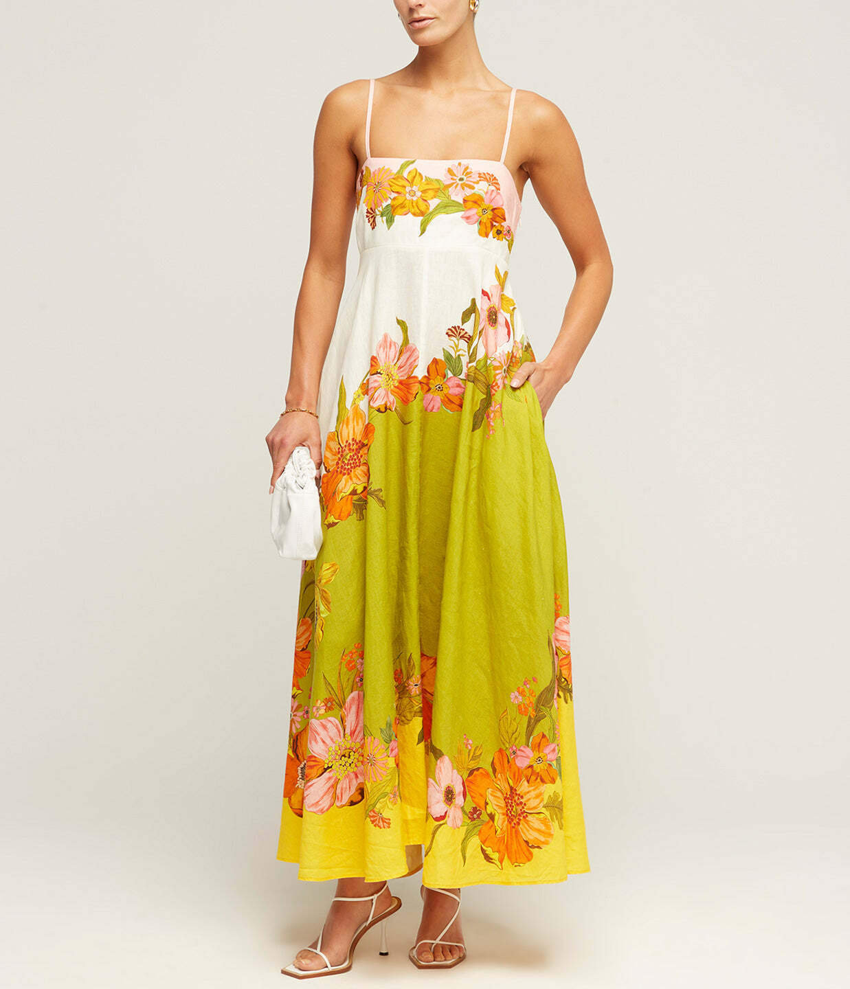 For rent a Alemais Silas Linen Sundress In Multi