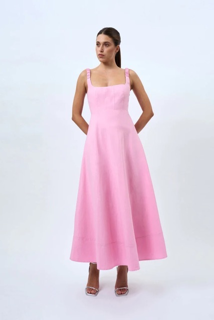 Borrow a By Jonhnny Daphne Bust Midi Dress Taffy Pink