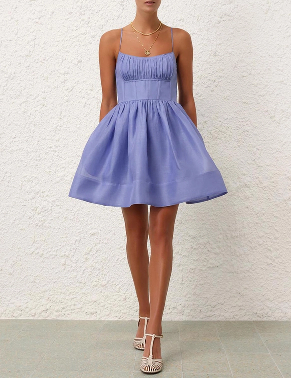 Cheap designer Zimmermann Natura Ruched Mini Dress (Size 0p)