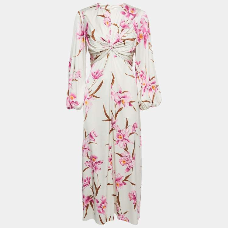 Loan a Zimmermann Orchid Print Silk Blend Midi Dress