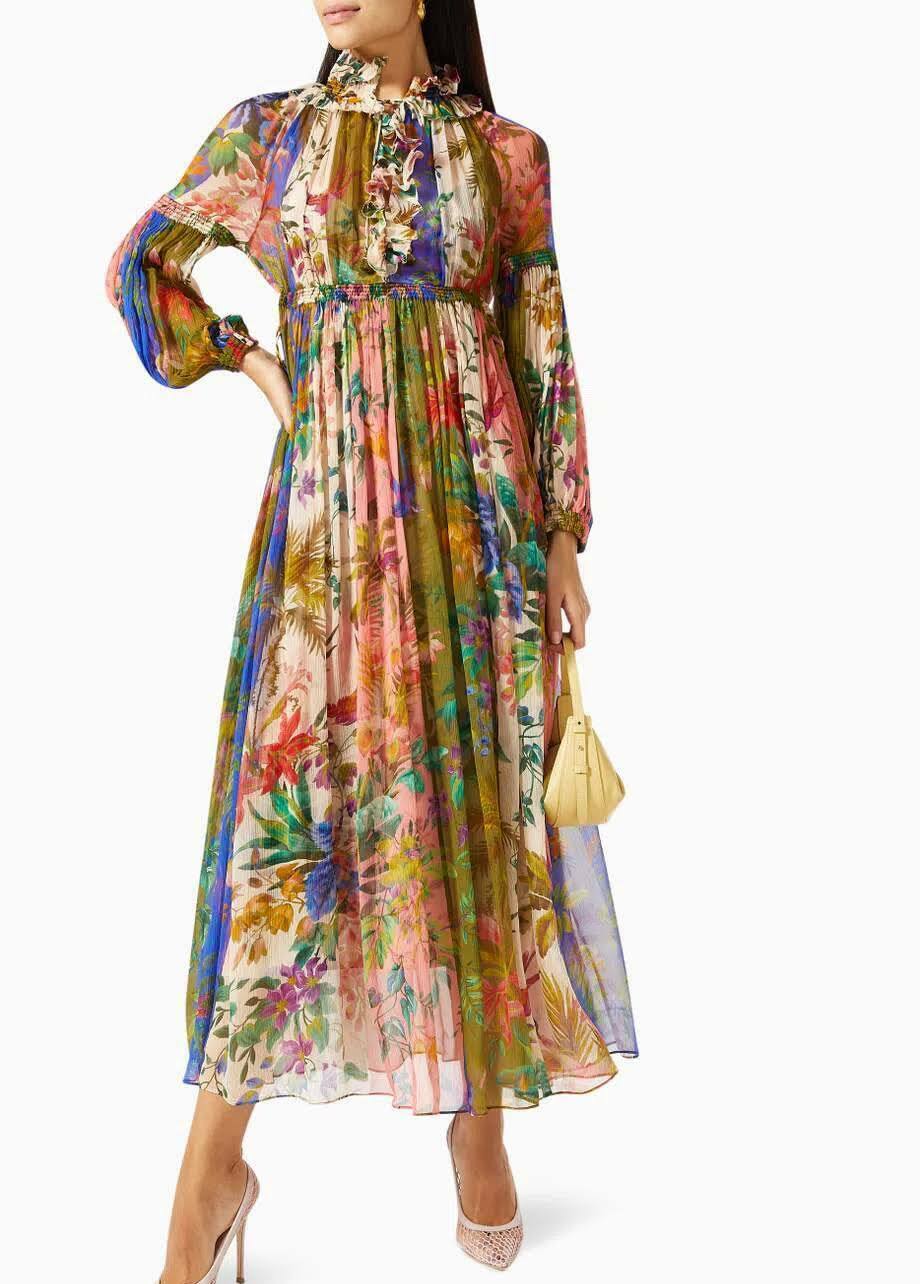 Borrow a Zimmermann Tropicana Lantern Midi Dress Floral